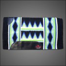 FE118-F HILASON WESTERN NEW ZEALAND WOOL HORSE SADDLE BLANKET BLACK GREEN BLUE