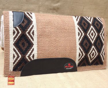 FEP310 MADE IN USA HILASON WESTERN WOOL SHOCK BUSTER SADDLE BLANKET PAD SAND BLA