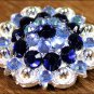 SET OF 32 MONAQ BLUE BLACK CRYSTALS BERRY CONCHO RHINESTONE HEADSTALL SADDLE