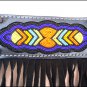 HILASON WESTERN LEATHER HORSE HEADSTALL BREAST COLLAR BLACK BEADED INLAY FRINGES