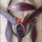 HILASON WESTERN BARB WIRE LEATHER HORSE BRIDLE HEADSTALL BREAST COLLAR BROWN