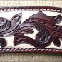HILASON WESTERN LEATHER HORSE BREAST COLLAR DARK BROWN WHITE HAND PAINT