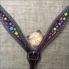 HILASON WESTERN LEATHER HORSE BREAST COLLAR DARK BROWN W/ STAR INLAY
