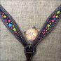 HILASON WESTERN LEATHER HORSE BREAST COLLAR DARK BROWN W/ STAR INLAY