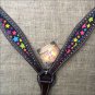 HILASON WESTERN LEATHER HORSE BREAST COLLAR DARK BROWN W/ STAR INLAY