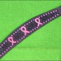 HILASON WESTERN LEATHER HORSE BREAST COLLAR BROWN PINK BREAST CANCER RIBBON