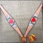 HILASON WESTERN LEATHER BREAST COLLAR TAN W/ CROSS GUN HEART