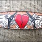 HILASON WESTERN LEATHER BREAST COLLAR TAN W/ CROSS GUN HEART