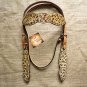 A- HILASON WESTERN LEOPARD LEATHER HORSE BRIDLE HEADSTALL W/ RHINESTONES CHEETAH