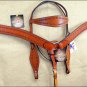 HILASON WESTERN TOOL LEATHER HORSE BRIDLE HEADSTALL BREAST COLLAR SADDLE TAN A21
