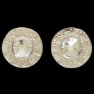 3D SILVER STRIKE CLEAR CRYSTAL 9MM POST HYPOALLERGENIC WOMEN LADIES EARRINGS