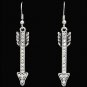 3D SILVER STRIKE TONE ARROW CLEAR CRYSTAL HYPOALLERGENIC WOMEN LADIES EARRINGS