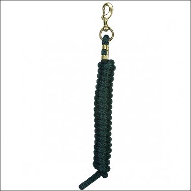 HUNTER GREEN WEAVER TACK HORSE POLY LEAD ROPE W/ SOLID BRASS 225 SNAP
