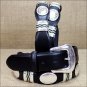 44IN. TONY LAMA CUTTING CHAMP SCALLOP WESTERN LEATHER MANS BELT BLACK WITH CONCH