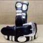 44IN. TONY LAMA CUTTING CHAMP SCALLOP WESTERN LEATHER MANS BELT BLACK WITH CONCH