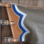 CH202V1-F HILASON WESTERN BULL RIDING GREY SMOOTH LEATHER RODEO WESTERN CHAPS