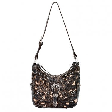 AMERICAN WEST LEATHER TUMBLEWEED ZIP TOP HOBO WOMENS SHOULDER HANDBAG PURSE