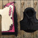 F20 HILASON WESTERN RODEO BRONC BULL RIDING SMOOTH LEATHER CHAPS PROTECTIVE VEST