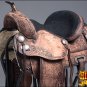 TO107DBRO-F HILASON TREELESS WESTERN LEATHER TRAIL PLEASURE RIDING SADDLE 17"