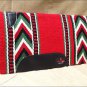 FEP264 MADE N USA HILASON WESTERN WOOL SHOCK BUSTER SADDLE BLANKET PAD RED GREEN