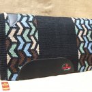 FEP301 MADE N USA HILASON WESTERN WOOL SHOCK BUSTER SADDLE BLANKET PAD BLACK WHI