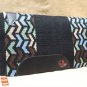 FEP301 MADE N USA HILASON WESTERN WOOL SHOCK BUSTER SADDLE BLANKET PAD BLACK WHI