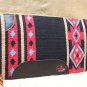FEP311 MADE IN USA HILASON WESTERN WOOL SHOCK BUSTER SADDLE BLANKET PAD BLACK RE