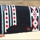 FEP303 MADE IN USA HILASON WESTERN WOOL SHOCK BUSTER SADDLE BLANKET PAD BLACK RE