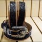 44 inch JUSTIN FLORAL TOOLED TAPER WESTERN LEATHER MANS BELT BLACK