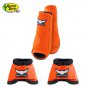 LARGE ORANGE RELENTLESS TREVOR BRAZILE HORSE 2 FRONT LEG SPORT 2 BELL BOOT SET