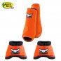 LARGE ORANGE RELENTLESS TREVOR BRAZILE HORSE 2 FRONT LEG SPORT 2 BELL BOOT SET