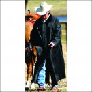 MEDIUM M & F WESTERN ADULT BLACK WEATHERPROOF PVC SADDLE SLICKER DETACHABLE HOOD