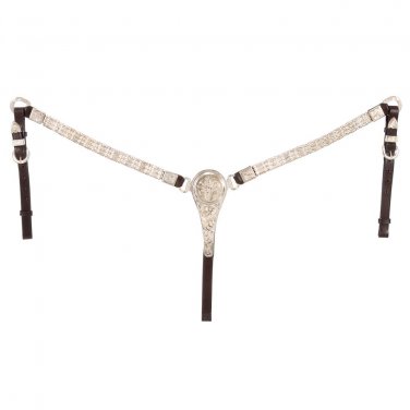 TOUGH 1 HORSE ROYAL KING FERRULED SHOW LEATHER FINE BRIDLE BREASTCOLLAR DARK OIL