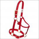 WEAVER RED HORSE NYLON HEAT SEALED BUCKLE HALTER ADJUSTABLE CHIN THROAT