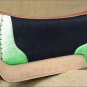 FP835-F HILASON WESTERN WOOL FELT SADDLE PAD WITH GREEN ALLIGATOR PRINT LEATHER