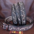 56" HILASON HEAVY DUTY HAND MADE BUFFALO HIDE LEATHER STICHED GUN HOLSTER BELT