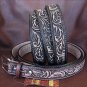 56" HILASON HEAVY DUTY HAND MADE BUFFALO HIDE LEATHER STICHED GUN HOLSTER BELT