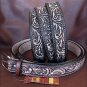 56" HILASON HEAVY DUTY HAND MADE BUFFALO HIDE LEATHER STICHED GUN HOLSTER BELT