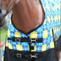 84" HILASON 1200D POLY RIPSTOP WATERPROOF HORSE COLD WINTER BLANKET BLUE YELLOW