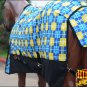 84" HILASON 1200D POLY RIPSTOP WATERPROOF HORSE COLD WINTER BLANKET BLUE YELLOW