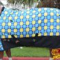 84" HILASON 1200D POLY RIPSTOP WATERPROOF HORSE COLD WINTER BLANKET BLUE YELLOW