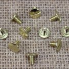 3/8" HILASON WESTERN HORSE SADDLE TACK CHICAGO SCREW BRASS 10 SET