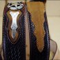 32IN. JUSTIN ODESSA STAR WESTERN TOOLED LEATHER MANS BELT TAN