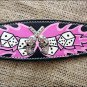 HILASON WESTERN LEATHER HORSE BREAST COLLAR HAND PAINT DICE FLAMES CONCHO