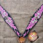 HILASON WESTERN LEATHER HORSE BREAST COLLAR HAND PAINT DICE FLAMES CONCHO