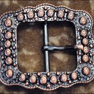 ANTIQUE COPPER FINISHED BERRY BELT BUCKLE WITH ROPE EDGE