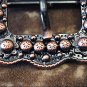 ANTIQUE COPPER FINISHED BERRY BELT BUCKLE WITH ROPE EDGE