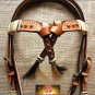 HILASON WESTERN LEATHER RAWHIDE BRAIDED BRIDLE HEADSTALL HORSE LIGHT OIL S381