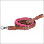 8ft WEAVER LEATHER BARREL PLEASURE REIN WITH RUBBER GRIP HORSE ROPING