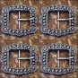 SET OF 32 ANTIQUE SILVER FINISHED BERRY BELT BUCKLE WITH ROPE EDGE